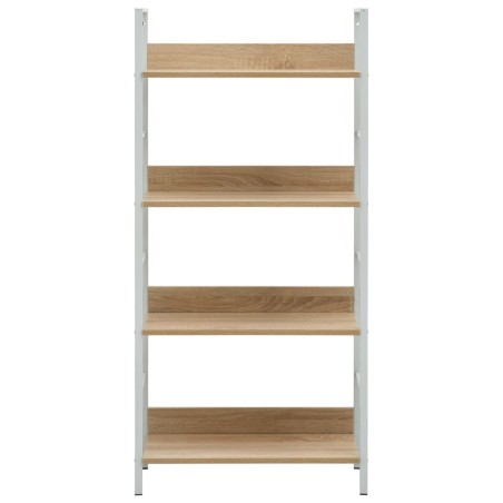Bibliothèque à 4 niveaux chêne 60x27,6x124,5 cm bois ingénierie
