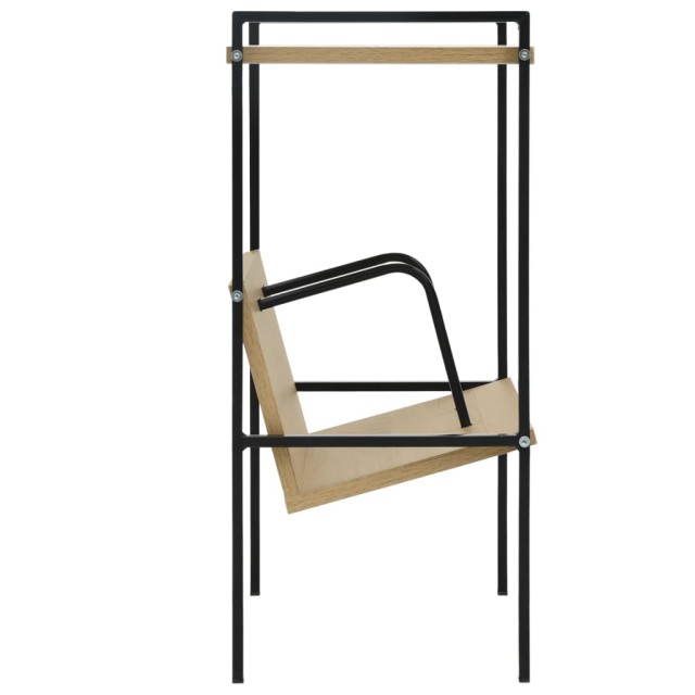 Bibliothèque 2 niveaux noir chêne 52x28x59 cm bois d'ingénierie