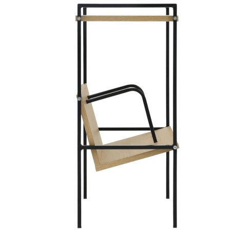 Bibliothèque 2 niveaux noir chêne 52x28x59 cm bois d'ingénierie