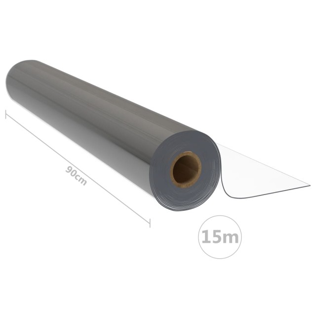 Rouleau transparent de protection de table 0,9x15 m 1,6 mm PVC