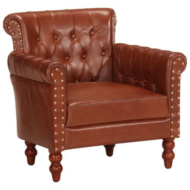 Fauteuil Marron Cuir de chèvre véritable