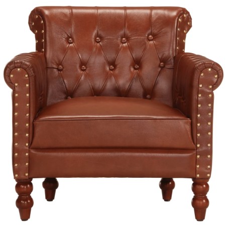 Fauteuil Marron Cuir de chèvre véritable