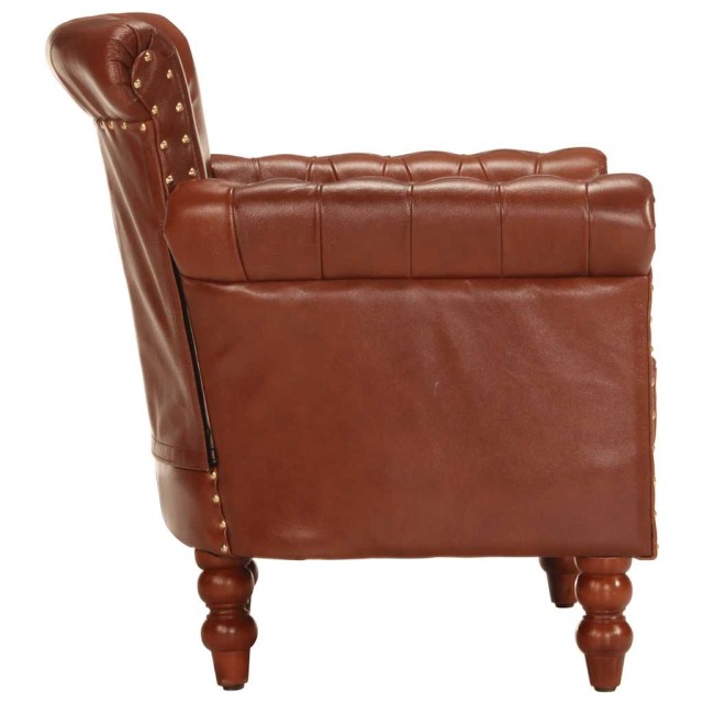 Fauteuil Marron Cuir de chèvre véritable
