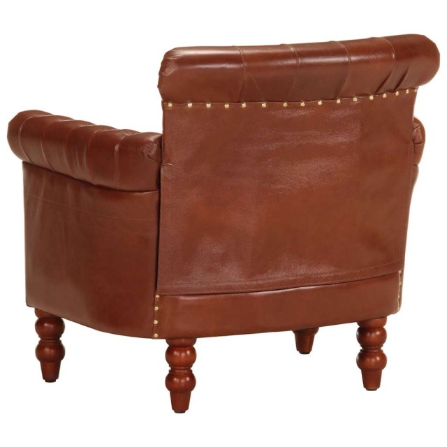 Fauteuil Marron Cuir de chèvre véritable