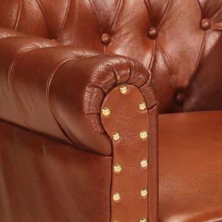 Fauteuil Marron Cuir de chèvre véritable
