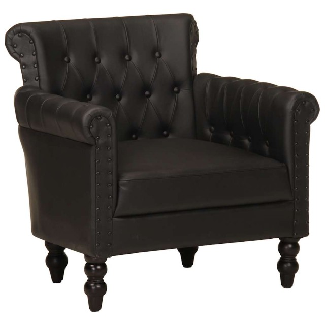 Fauteuil Noir Cuir de chèvre véritable