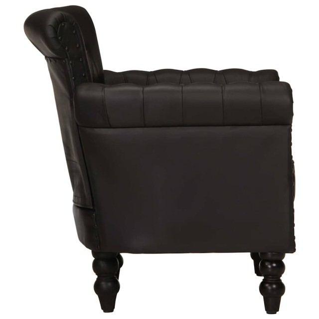 Fauteuil Noir Cuir de chèvre véritable