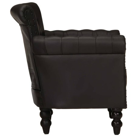 Fauteuil Noir Cuir de chèvre véritable