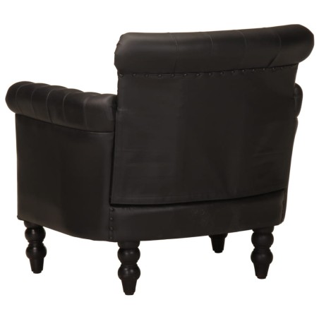 Fauteuil Noir Cuir de chèvre véritable