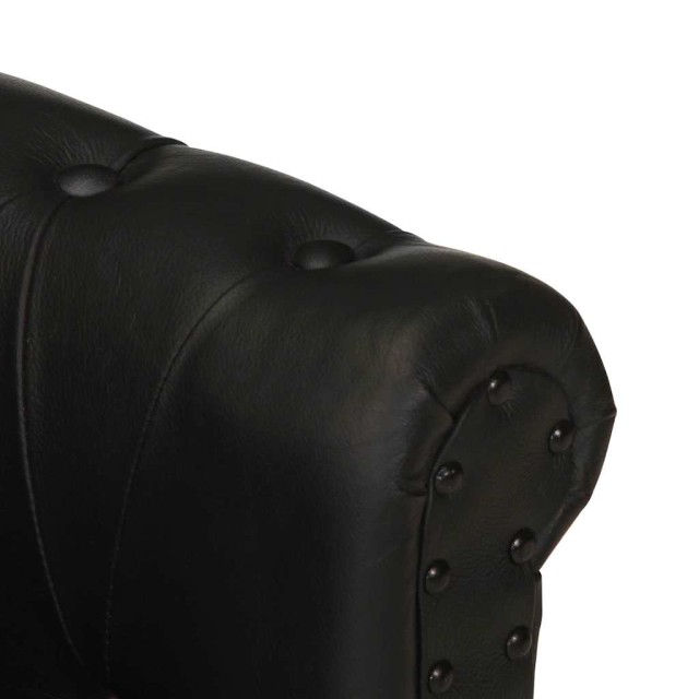 Fauteuil Noir Cuir de chèvre véritable