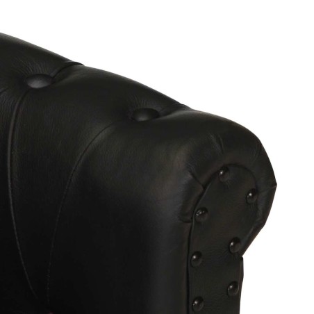 Fauteuil Noir Cuir de chèvre véritable