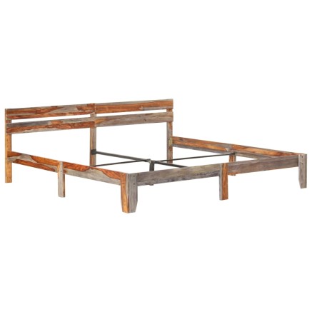 Cadre de lit sans matelas bois massif 200x200 cm 2