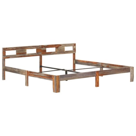 Cadre de lit sans matelas bois massif 200x200 cm 2