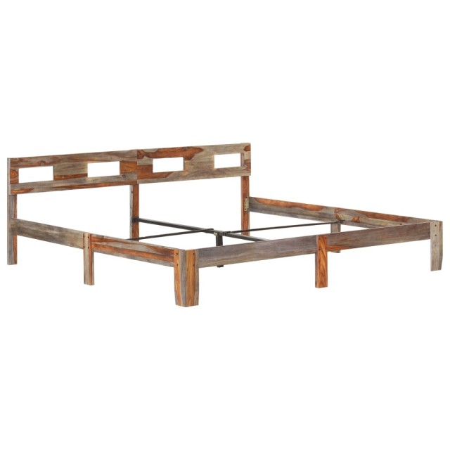 Cadre de lit sans matelas bois massif 200x200 cm