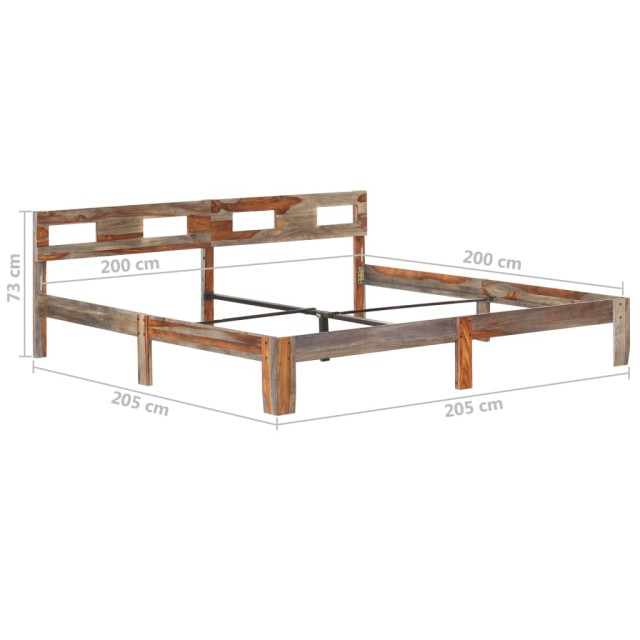 Cadre de lit sans matelas bois massif 200x200 cm