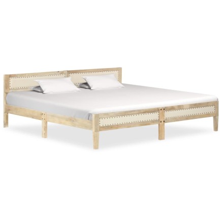 Cadre de lit sans matelas bois de manguier massif 200 cm