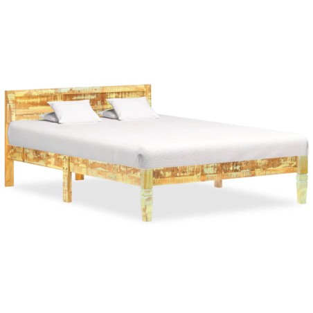 Cadre de lit sans matelas Bois de récupération massif 120x200cm