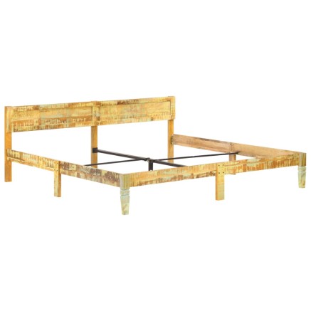 Cadre de lit sans matelas Bois de récupération massif 200x200cm 2
