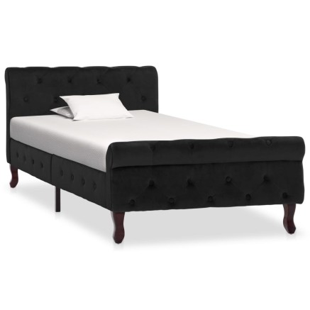 Cadre de lit sans matelas noir velours 90x200 cm