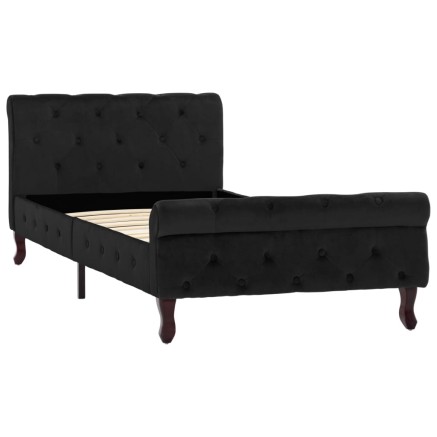 Cadre de lit sans matelas noir velours 90x200 cm 2