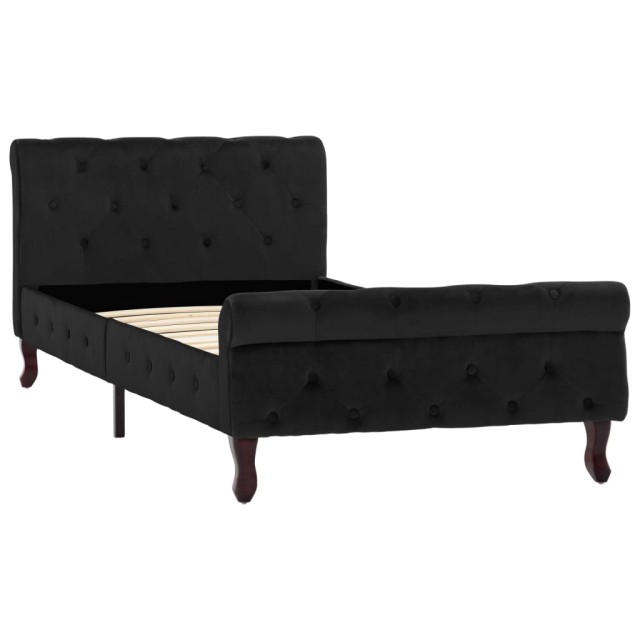 Cadre de lit sans matelas noir velours 90x200 cm