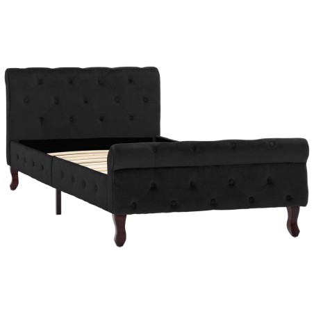 Cadre de lit sans matelas noir velours 90x200 cm