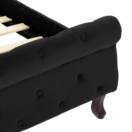 Cadre de lit sans matelas noir velours 90x200 cm