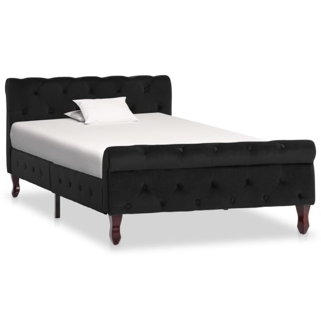 Cadre de lit sans matelas noir velours 100x200 cm