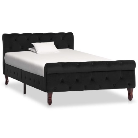 Cadre de lit sans matelas noir velours 100x200 cm