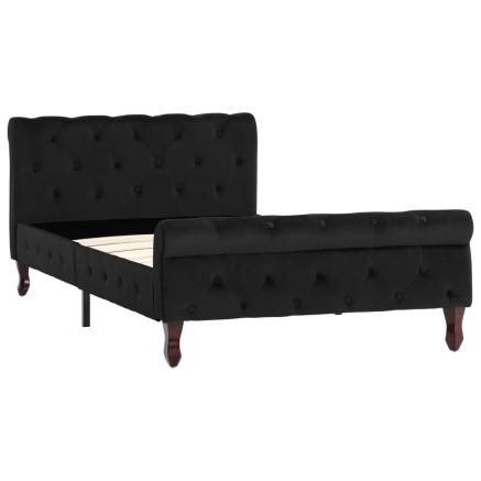 Cadre de lit sans matelas noir velours 100x200 cm 2