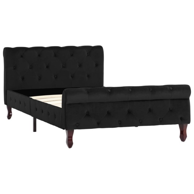Cadre de lit sans matelas noir velours 100x200 cm