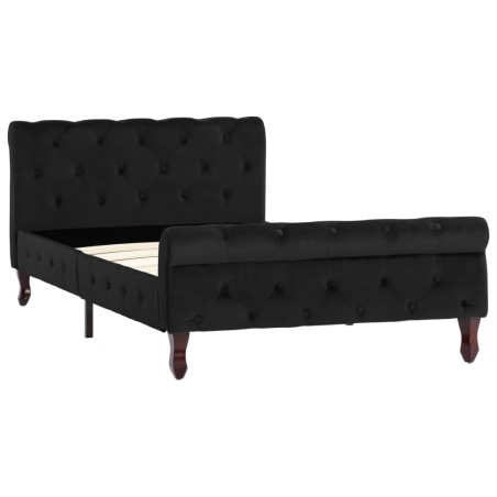 Cadre de lit sans matelas noir velours 100x200 cm
