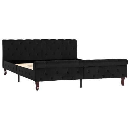 Cadre de lit sans matelas noir velours 160x200 cm 2