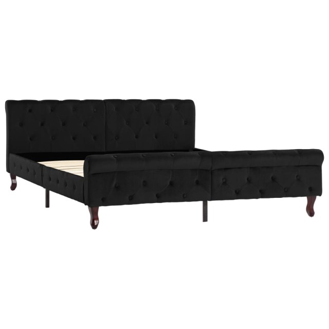 Cadre de lit sans matelas noir velours 160x200 cm