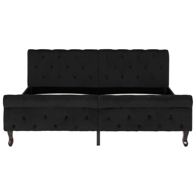 Cadre de lit sans matelas noir velours 160x200 cm