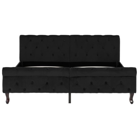 Cadre de lit sans matelas noir velours 160x200 cm