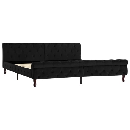 Cadre de lit sans matelas noir velours 200x200 cm 2