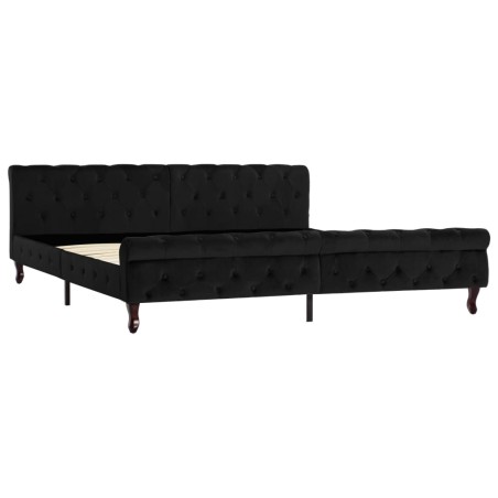 Cadre de lit sans matelas noir velours 200x200 cm