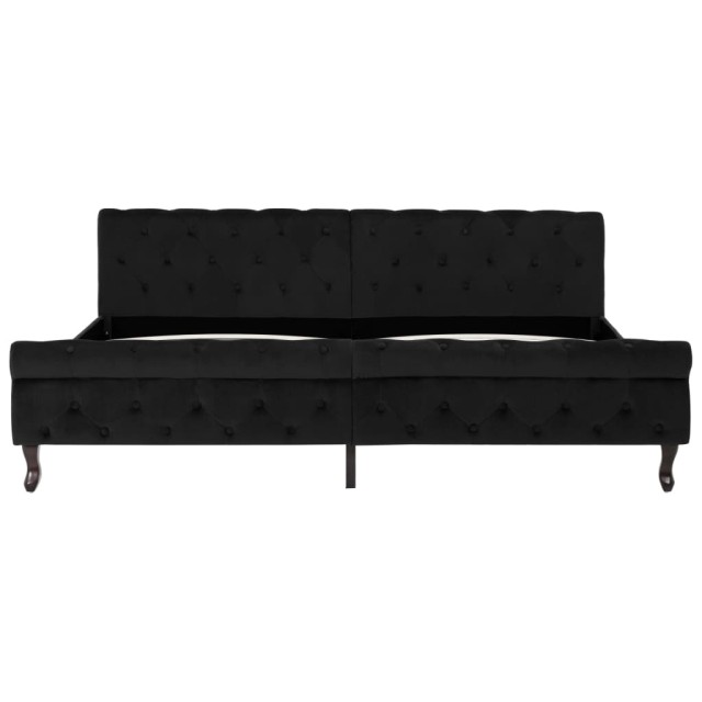 Cadre de lit sans matelas noir velours 200x200 cm