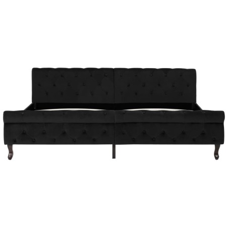 Cadre de lit sans matelas noir velours 200x200 cm