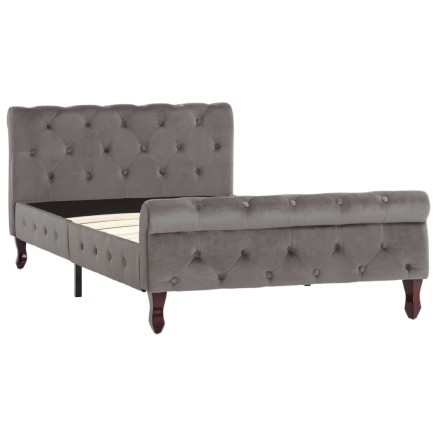 Cadre de lit sans matelas gris velours 100x200 cm 2