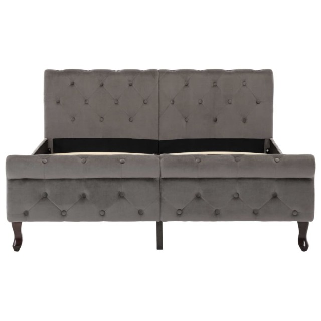 Cadre de lit sans matelas gris velours 140x200 cm