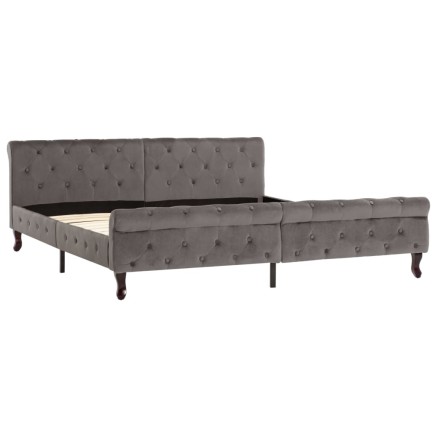 Cadre de lit sans matelas gris velours 180x200 cm 2