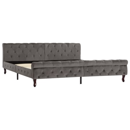 Cadre de lit sans matelas gris velours 200x200 cm