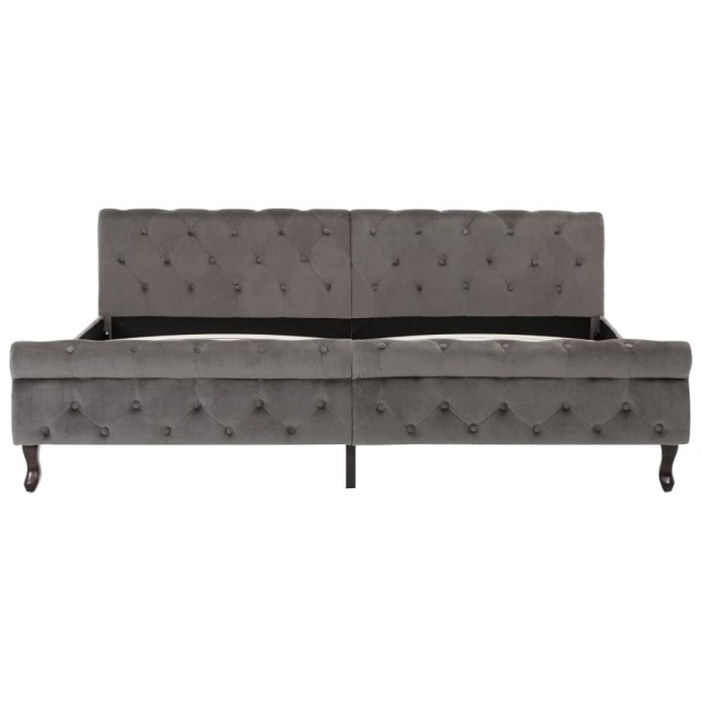 Cadre de lit sans matelas gris velours 200x200 cm