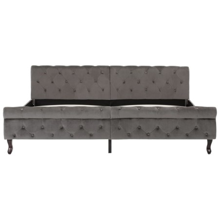 Cadre de lit sans matelas gris velours 200x200 cm