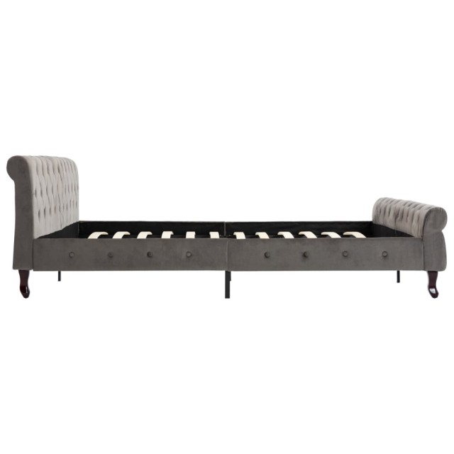 Cadre de lit sans matelas gris velours 200x200 cm