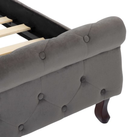 Cadre de lit sans matelas gris velours 200x200 cm