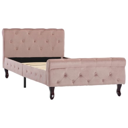 Cadre de lit sans matelas Rose Velours 90x200 cm 2