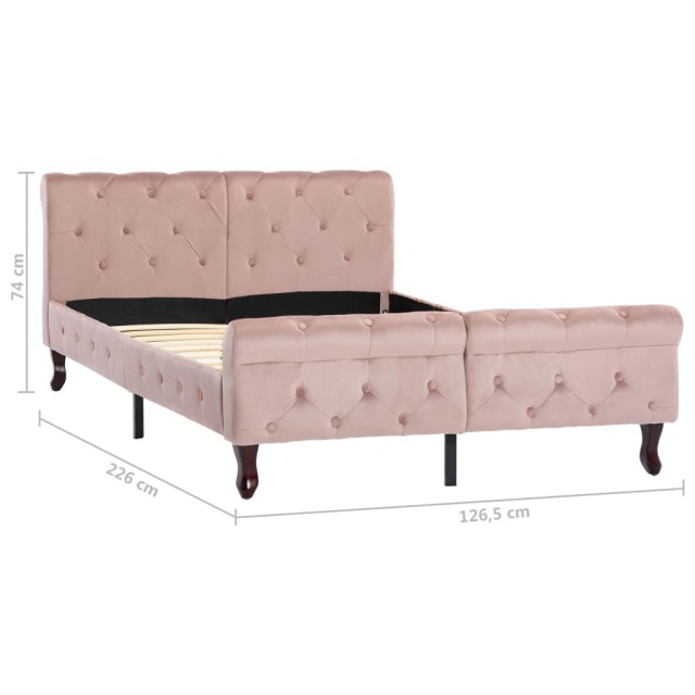 Cadre de lit sans matelas Rose Velours 120x200 cm